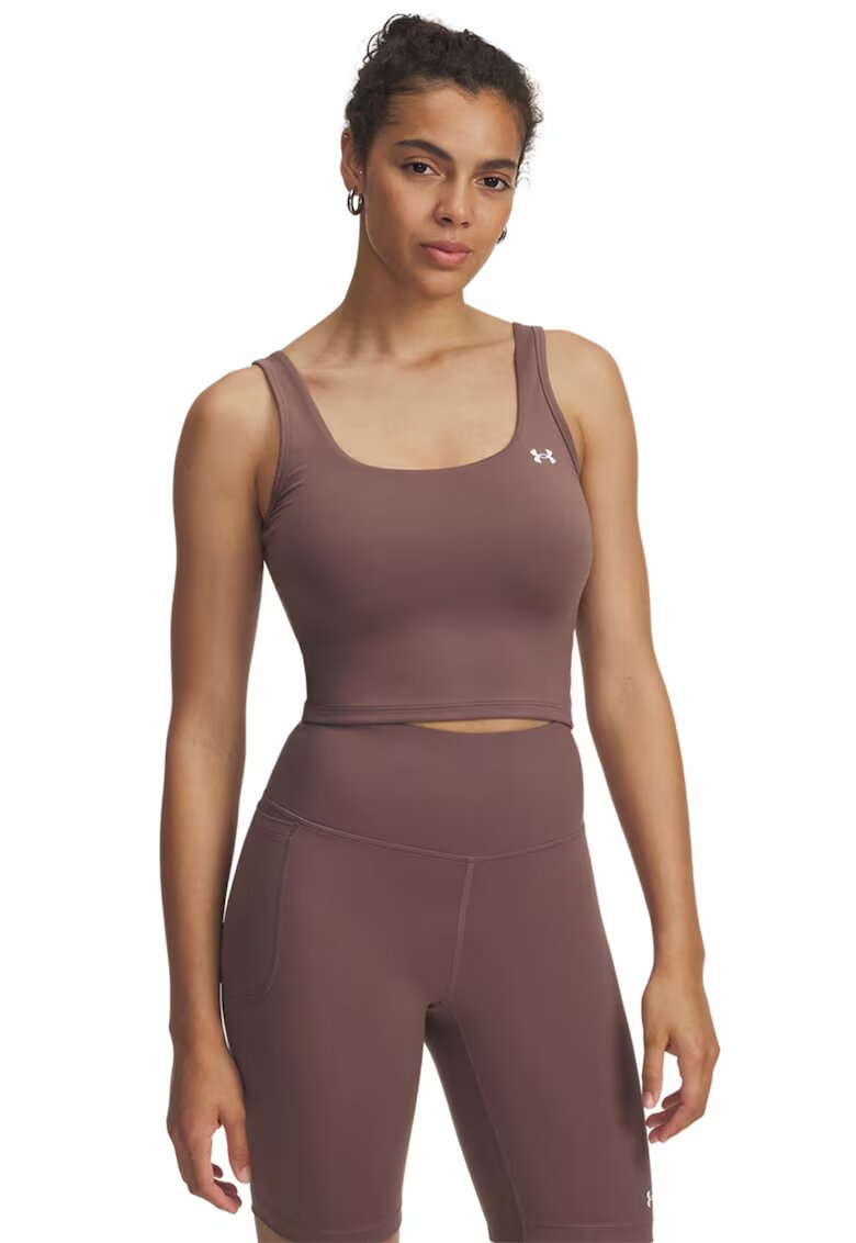 Under Armour Top crop pentru fitness Motion - Maro taupe