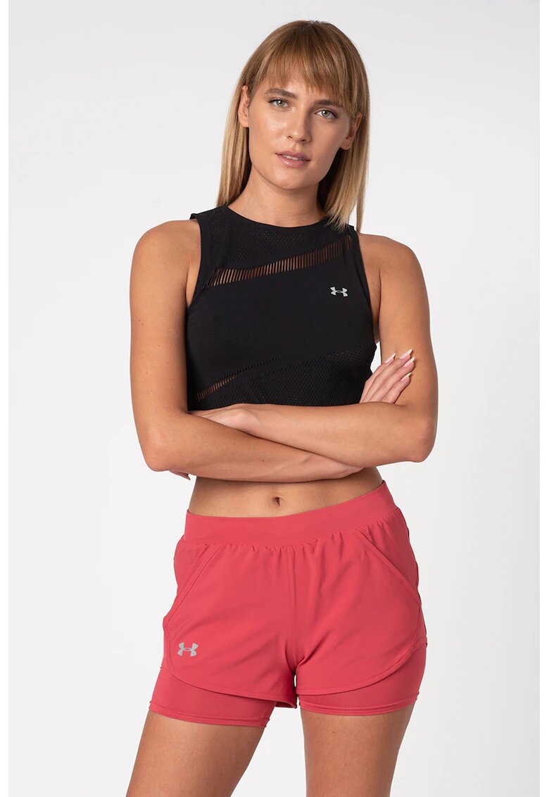 Under Armour Top crop - pentru fitness Warrior - Negru