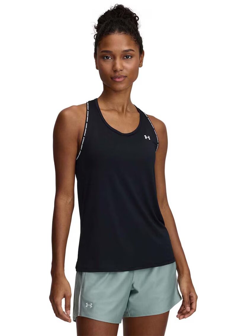 Under Armour Top cu decupaj pe partea din spate pentru fitness Knockout - Negru