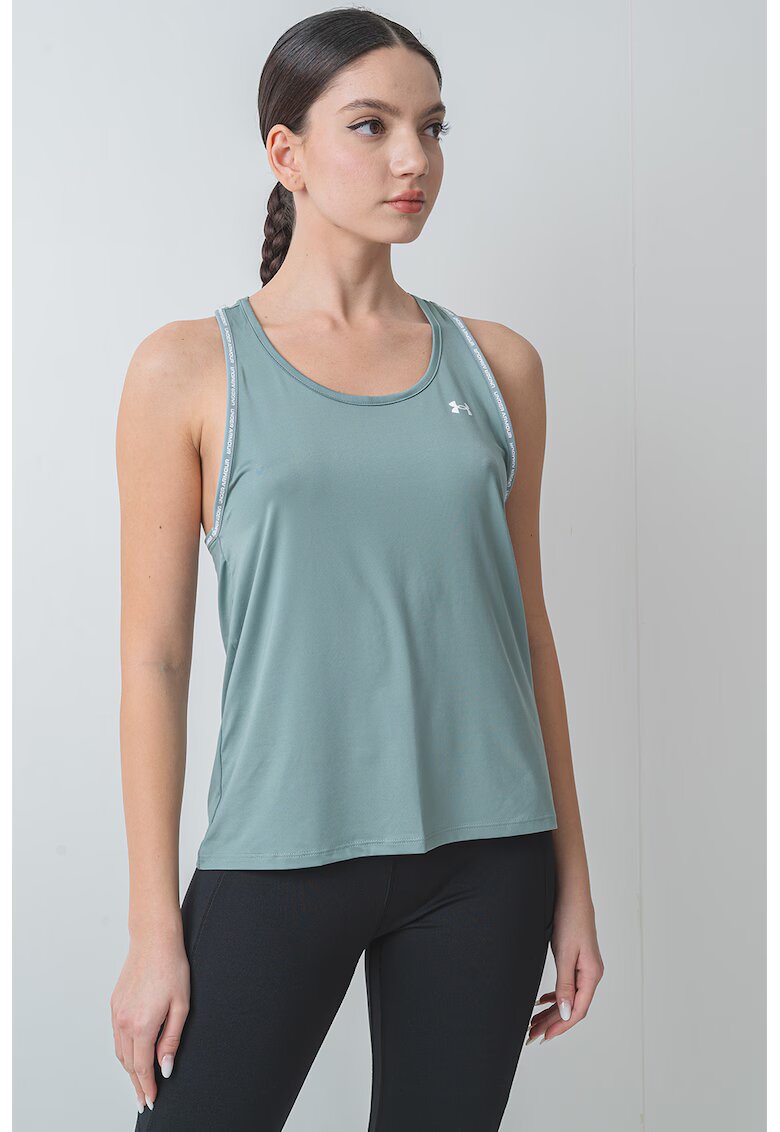 Under Armour Top cu decupaj pe partea din spate pentru fitness Knockout - Verde deschis