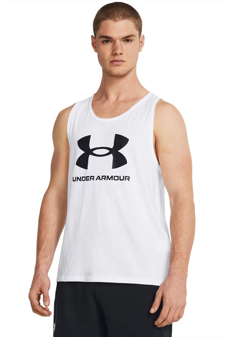 Under Armour Top cu imprimeu logo - pentru antrenament Sportstyle - Alb optic