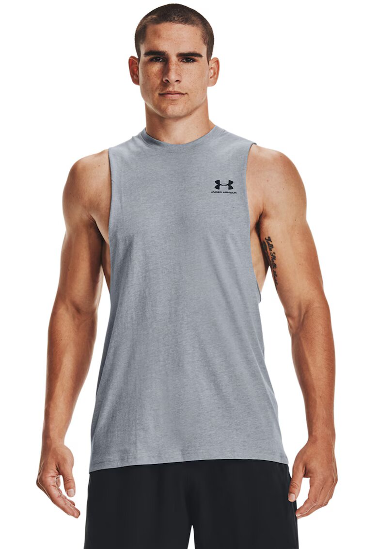 Under Armour Top lejer cu logo - Gri deschis melange