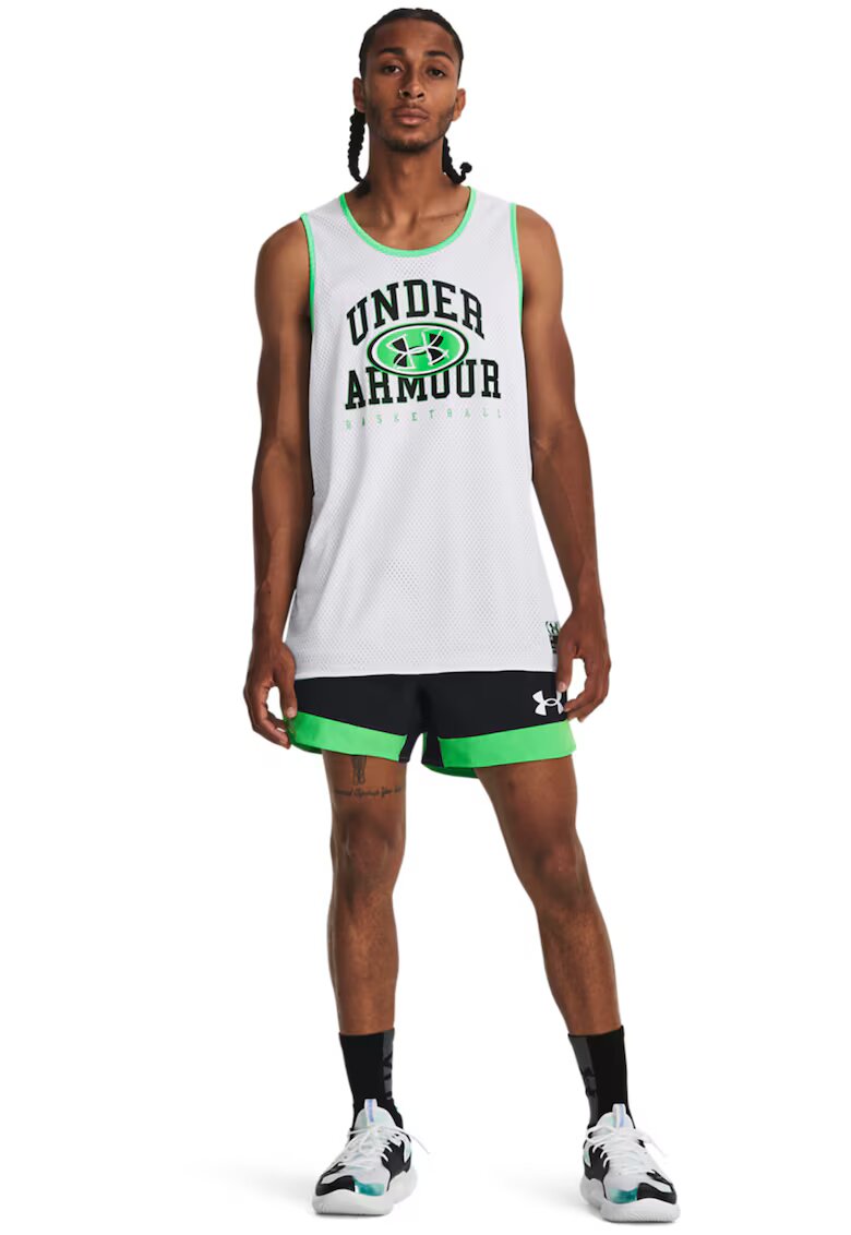 Under Armour Top reversibil pentru baschet Baseline - Alb/Verde