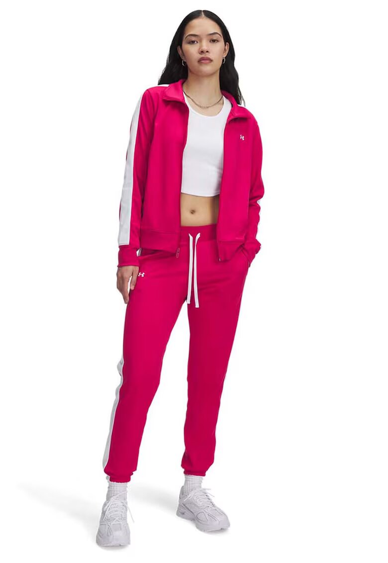 Under Armour Trening slim fit cu fermoar Tricot - Alb/Fucsia