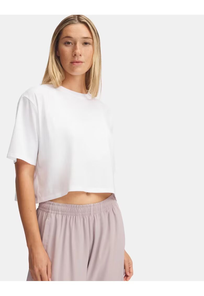 Under Armour Tricou crop cu decolteu la baza gatului