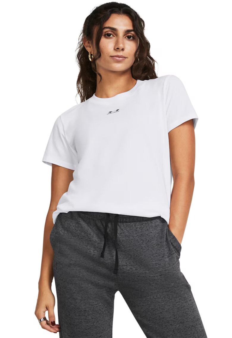 Under Armour Tricou cu detaliu logo Rival Core - Alb