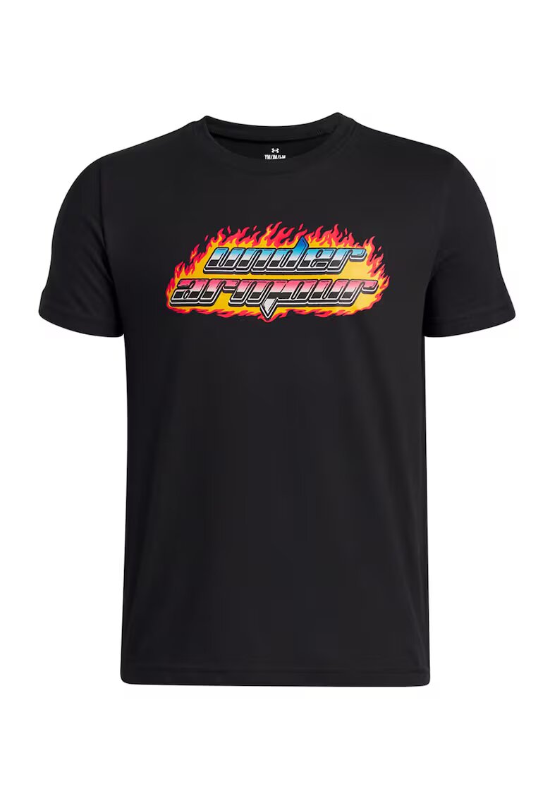 Under Armour Tricou cu imprimeu grafic pentru antrenament - Negru/Portocaliu