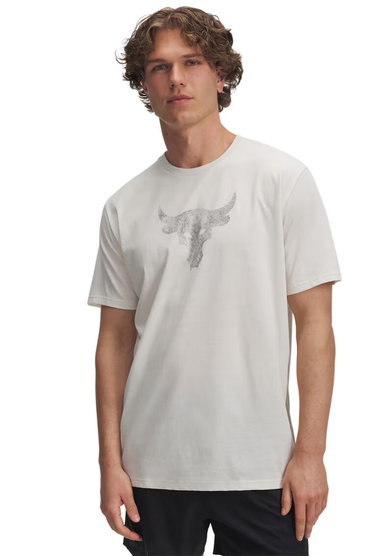 Under Armour Tricou cu imprimeu grafic Project Rock Payoff - Alb murdar
