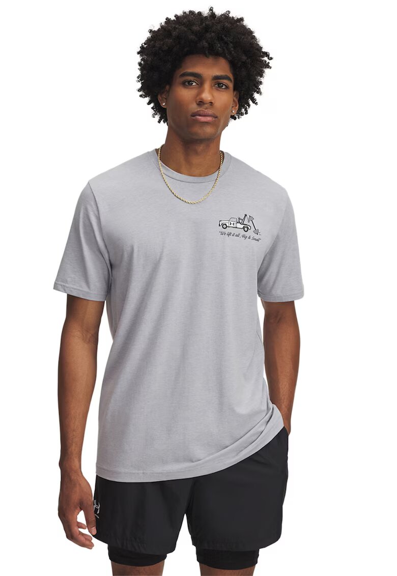 Under Armour Tricou cu imprimeu pe partea din spate Body Shop - Alb/Gri deschis