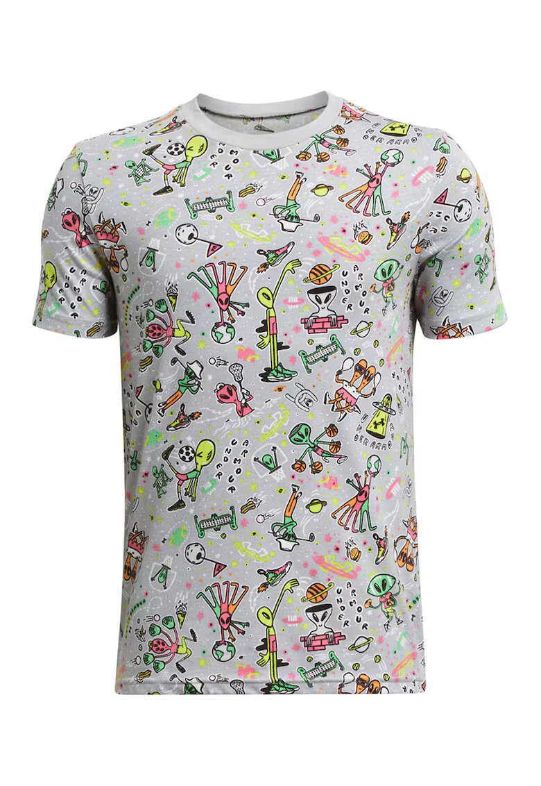 Under Armour Tricou cu imprimeu pentru antrenament - Rosu/Verde/Gri