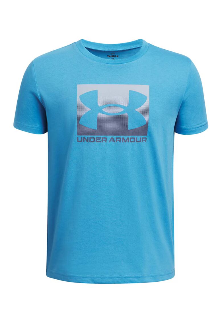 Under Armour Tricou cu logo din amestec de bumbac Boxed Sports - Albastru aquamarin