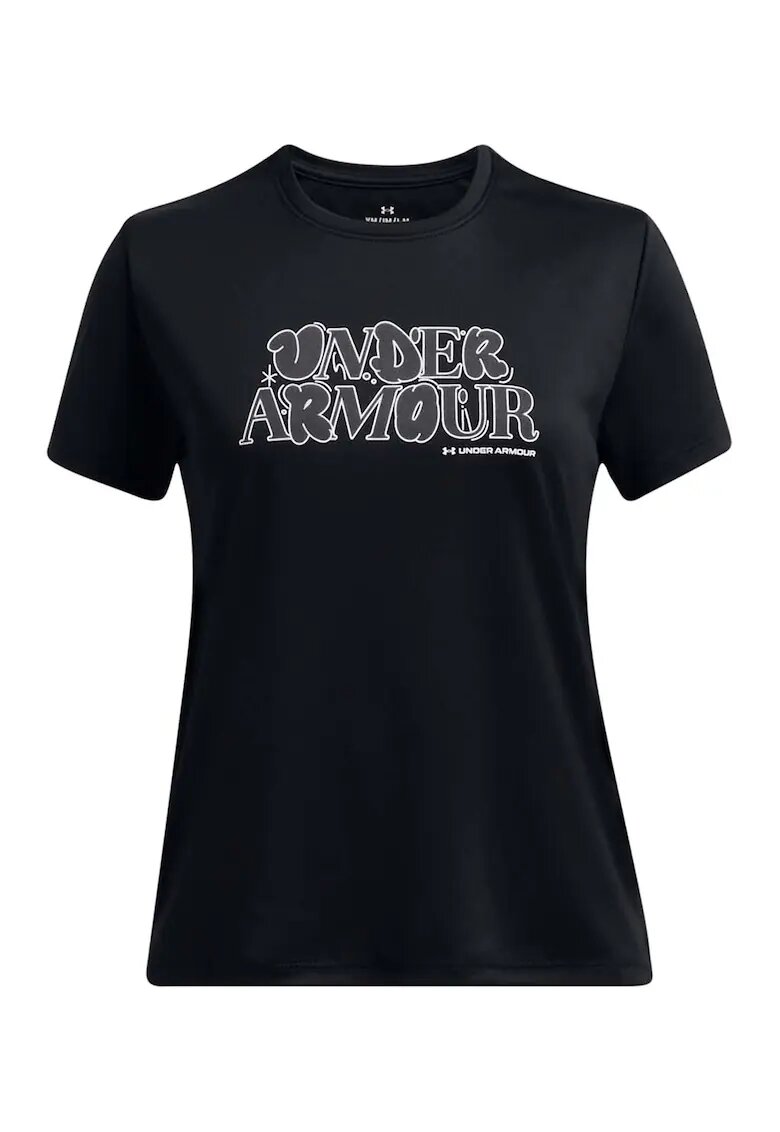 Under Armour Tricou cu logo pe piept pentru fitness Wordmark - Alb/Negru
