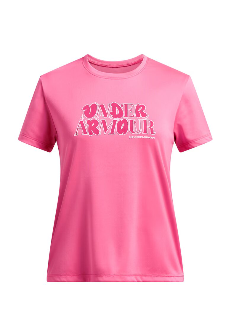 Under Armour Tricou cu logo pe piept pentru fitness Wordmark - Roz deschis