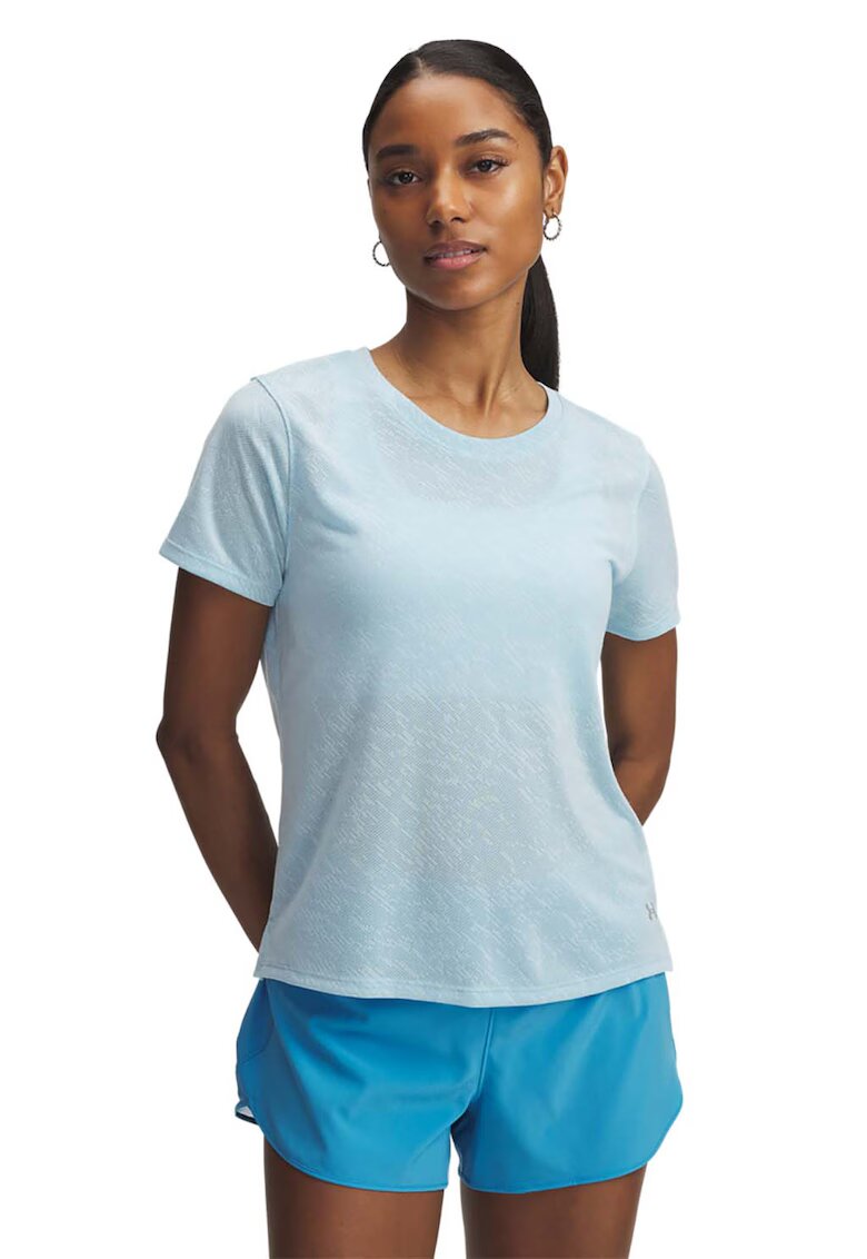 Under Armour Tricou cu model camuflaj pentru alergare Launch - Albastru pastel