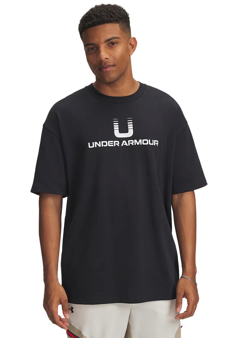 Under Armour Tricou din amestec de bumbac cu imprimeu grafic - Alb/Negru
