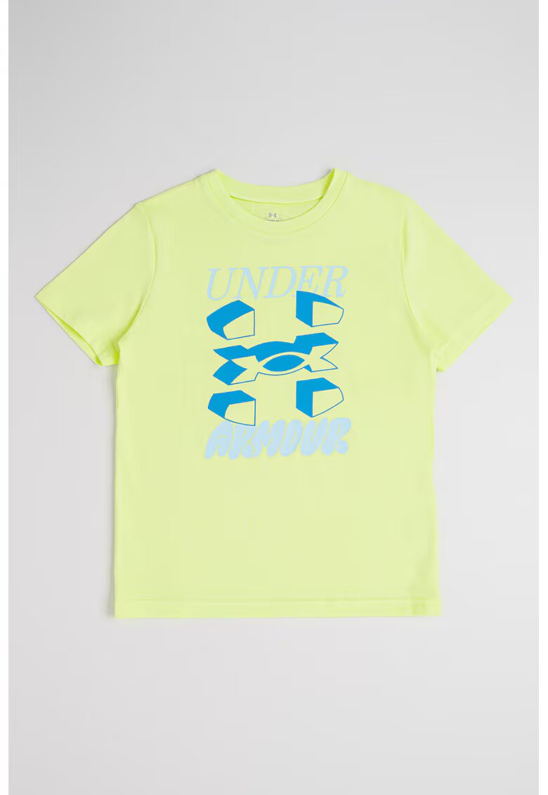 Under Armour Tricou din amestec de bumbac cu imprimeu logo - Galben neon/Albastru