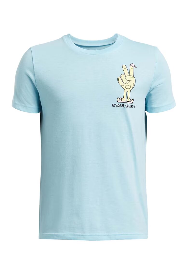 Under Armour Tricou din amestec de bumbac cu logo - Albastru deschis