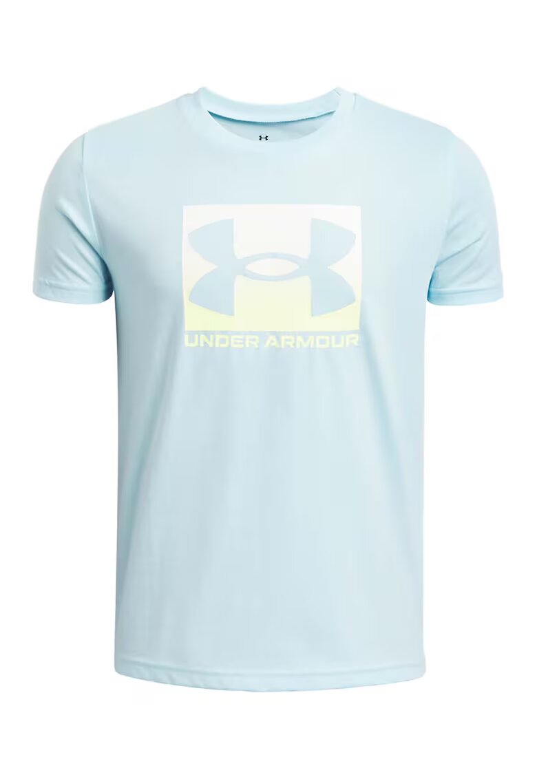 Under Armour Tricou din amestec de bumbac cu logo Boxed Sports - Alb/Albastru deschis