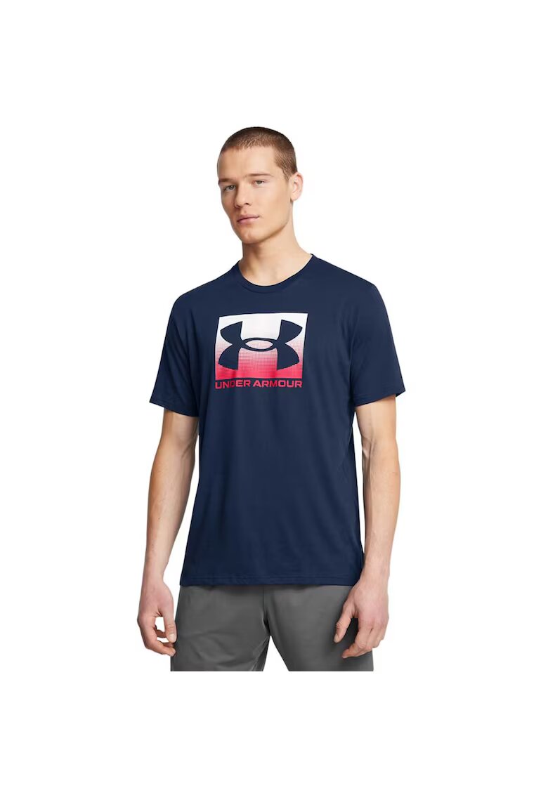 Under Armour Tricou lejer cu logo Boxed - Bleumarin