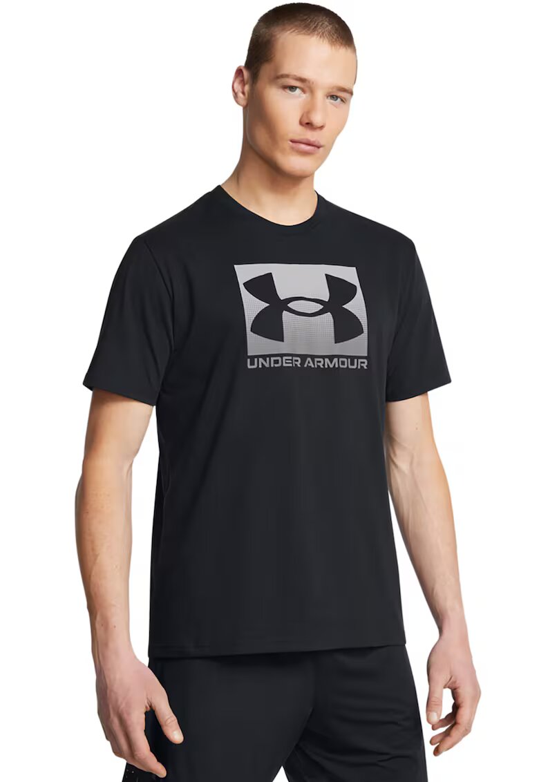Under Armour Tricou lejer cu logo Boxed - Negru