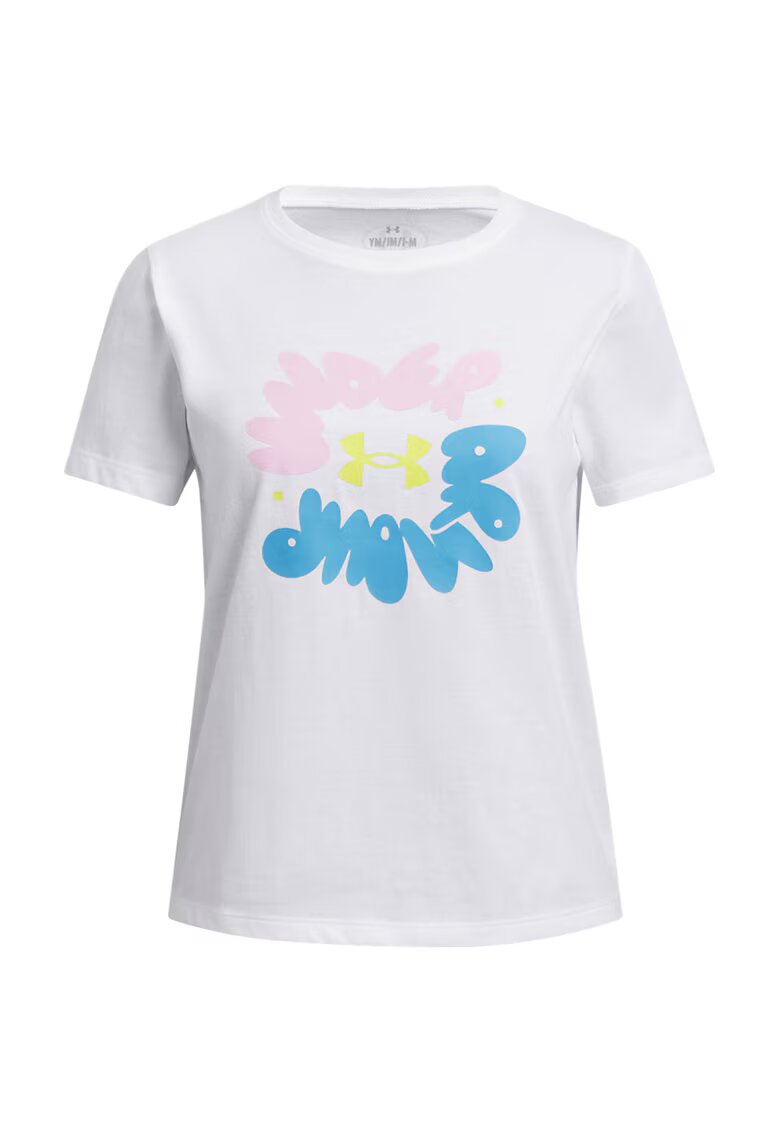 Under Armour Tricou lejer cu logo Bubble - Albastru pastel/Roz pastel/Alb optic
