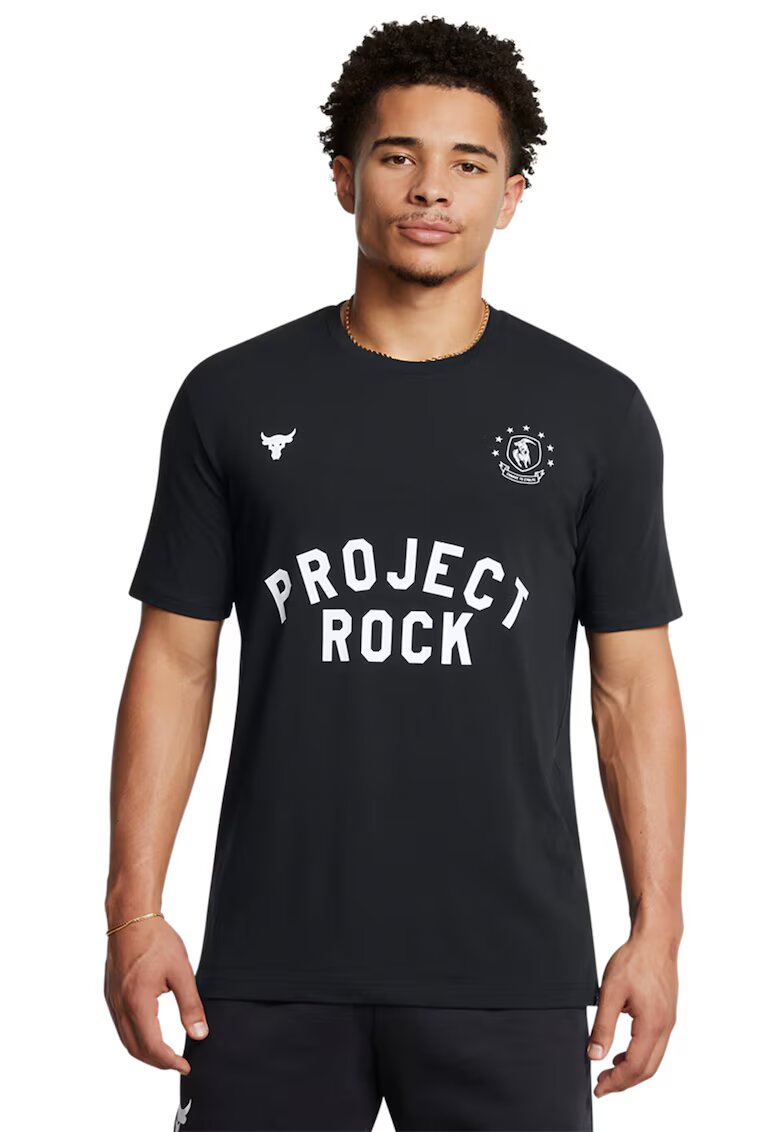 Under Armour Tricou lejer pentru antrenament Project Rock - Alb/Negru