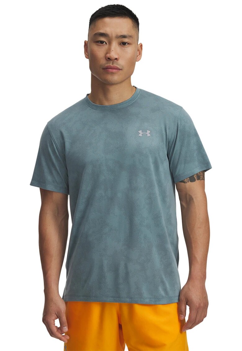 Under Armour Tricou pentru alergare Launch Camo - Gri carbune/Alb murdar