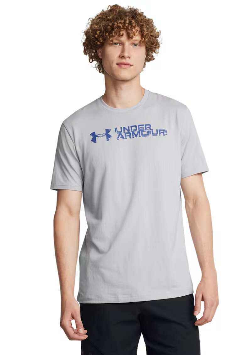 Under Armour Tricou pentru fitness Sliced - Gri deschis/Albastru