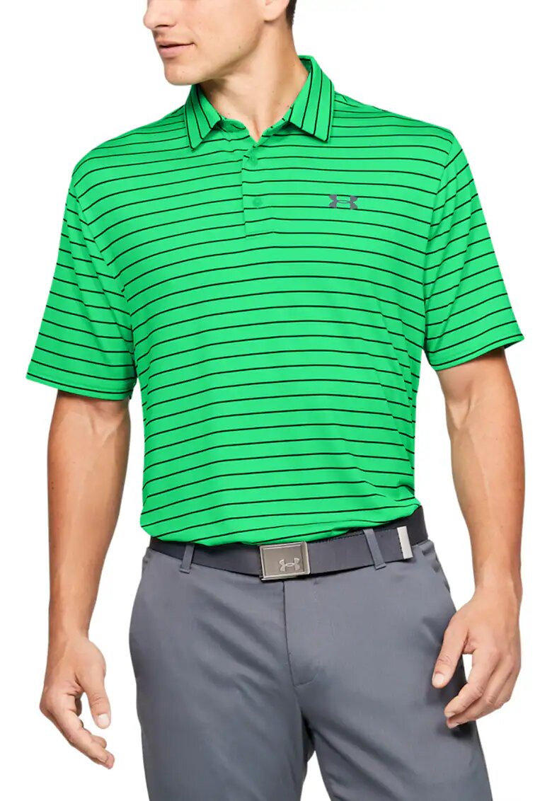 Under Armour Tricou polo cu model pentru golf Playoff - Verde/Negru/Gri