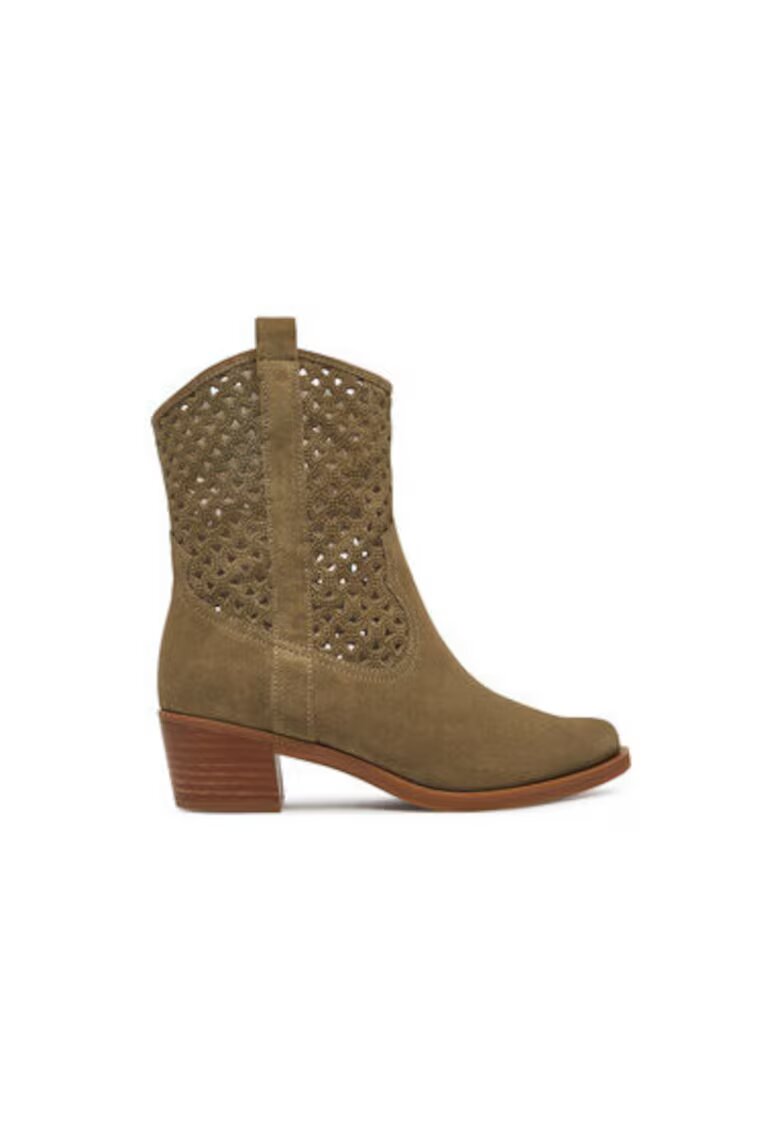 Unisa Botine dama GALATEA_BS - Piele naturala - Maro