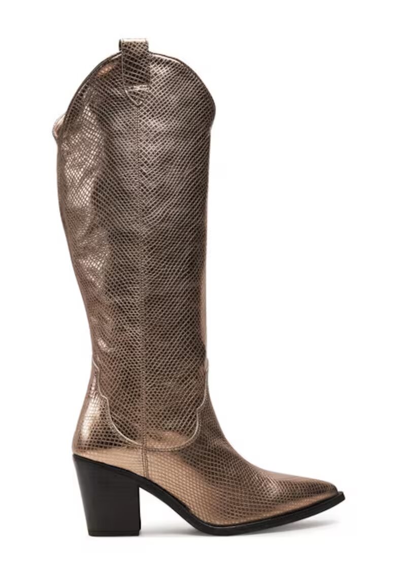 Unisa Cizme si botine cowboy Mayer F24 Mar Auriu - Piele lacuita - Auriu
