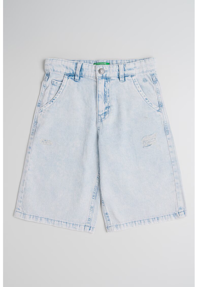 United Colors Of Benetton Bermude din denim cu talie inalta - Albastru deschis