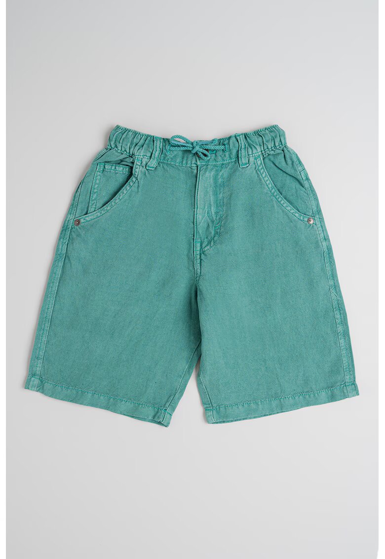 United Colors Of Benetton Bermude din lyocell si in - Verde aquamarin