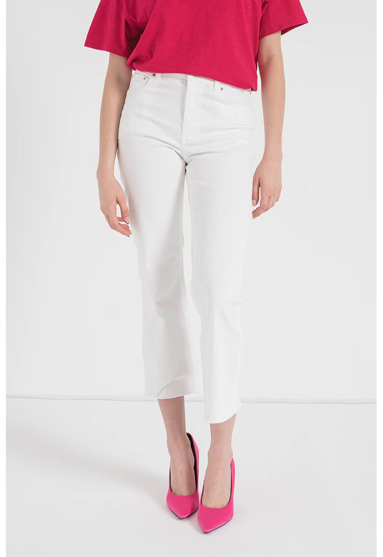 United Colors Of Benetton Blugi capri cu talie inalta - Alb