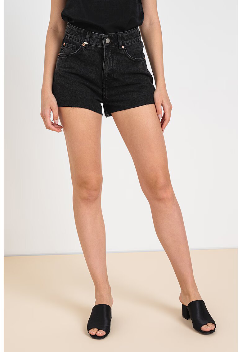 United Colors Of Benetton Blugi scurti cu talie inalta - Negru