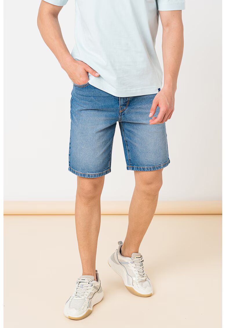 United Colors Of Benetton Blugi scurti relaxed fit cu talie medie - Albastru