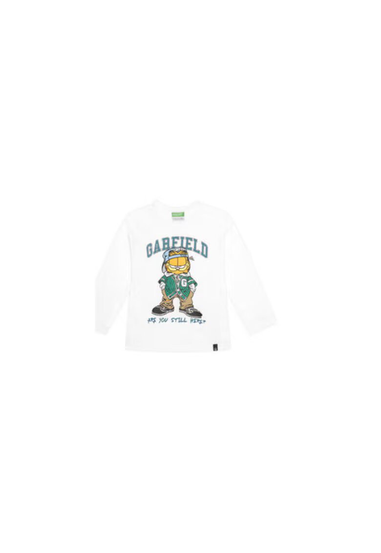 United Colors Of Benetton Bluza copii - alb - 100% bumbac -