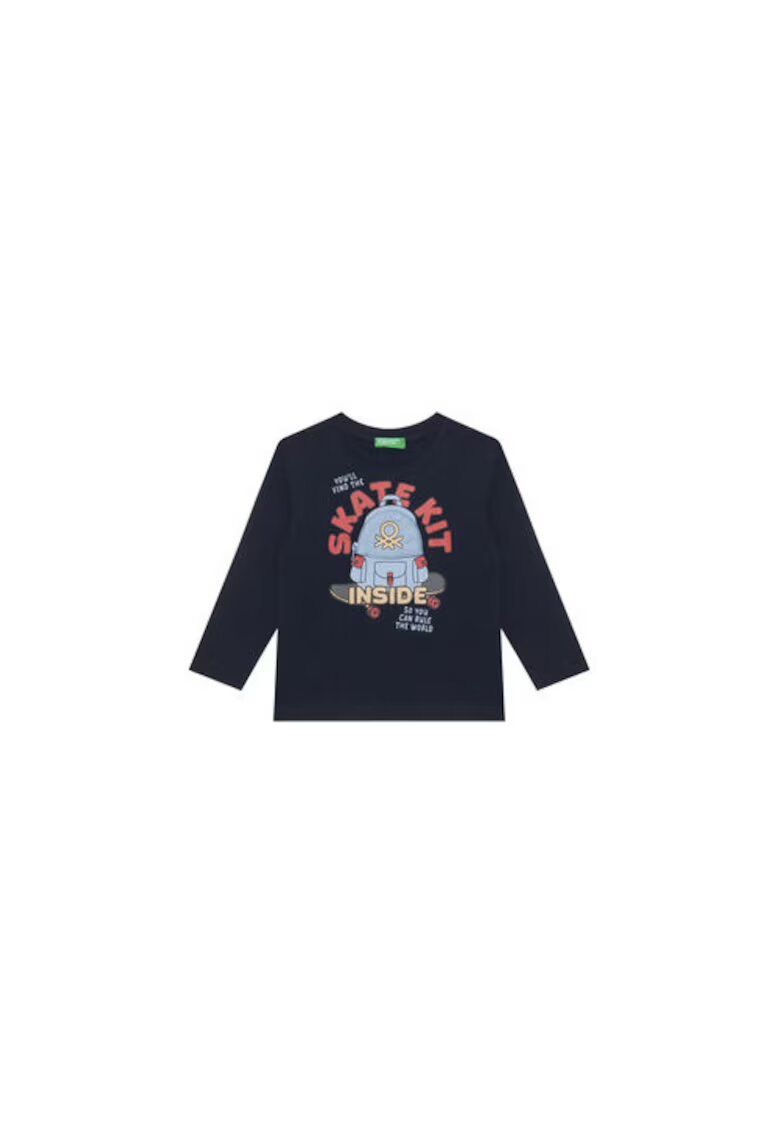 United Colors Of Benetton Bluza copii - bleumarin - 100% bumbac organic -