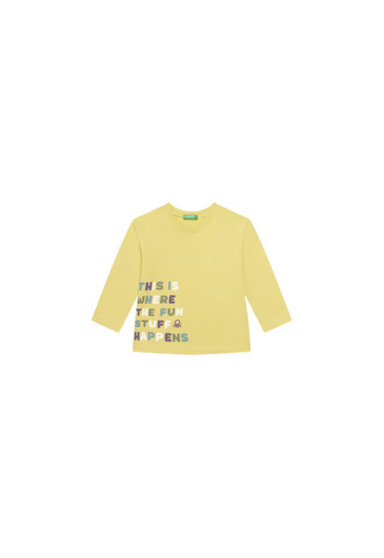 United Colors Of Benetton Bluza copii - galben - 100% bumbac -