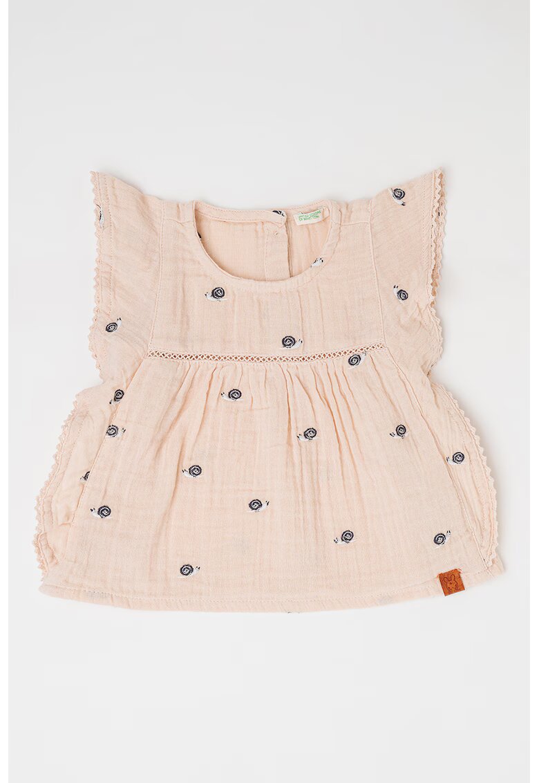 United Colors Of Benetton Bluza cu detalii brodate - fara maneci - Bej deschis