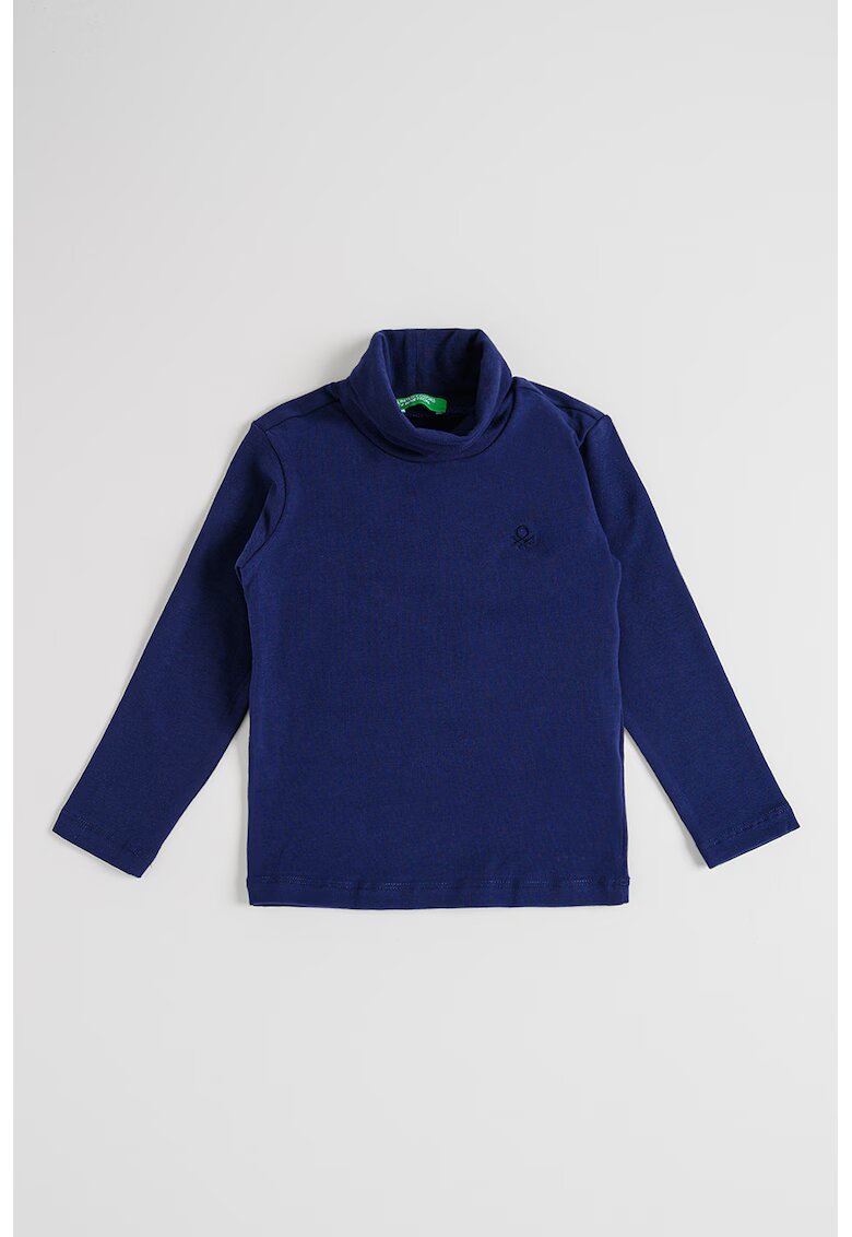 United Colors Of Benetton Bluza cu logo si guler inalt - Bleumarin