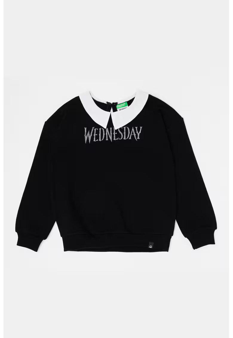 United Colors Of Benetton Bluza de trening cu imprimeu Wednesday - Negru