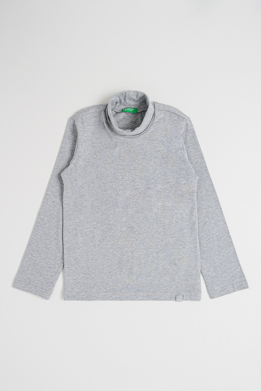 United Colors Of Benetton Bluza din amestec de bumbac cu guler inalt - Gri deschis melange