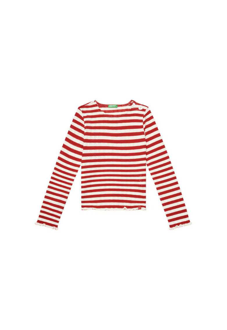United Colors Of Benetton Bluza fete 33LQC10OM - Bumbac/Poliester - Rosu - Rosu