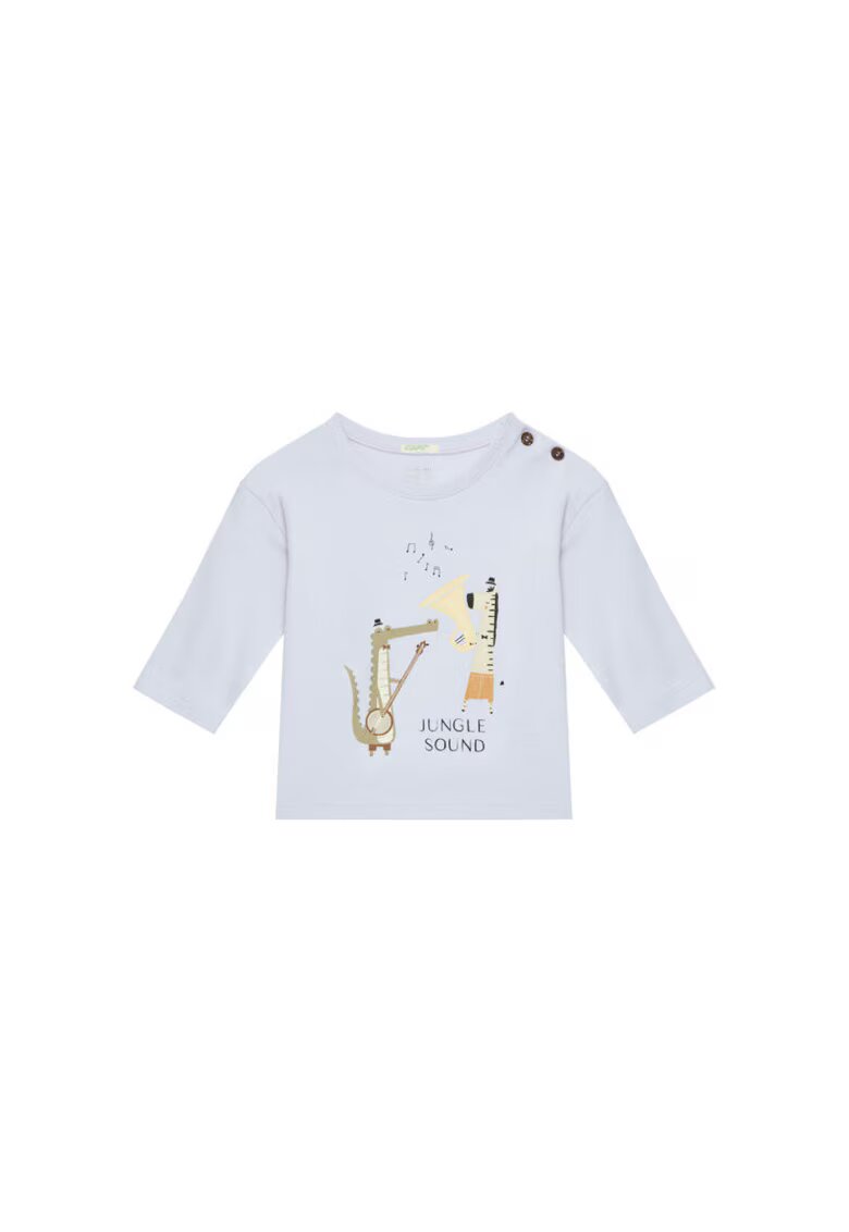United Colors Of Benetton Bluza fete 3I9WA105Q - Bumbac organic - Albastru - Albastru
