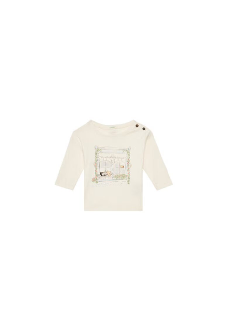 United Colors Of Benetton Bluza fete 3I9WA105Q - Bumbac organic - Bej - Bej