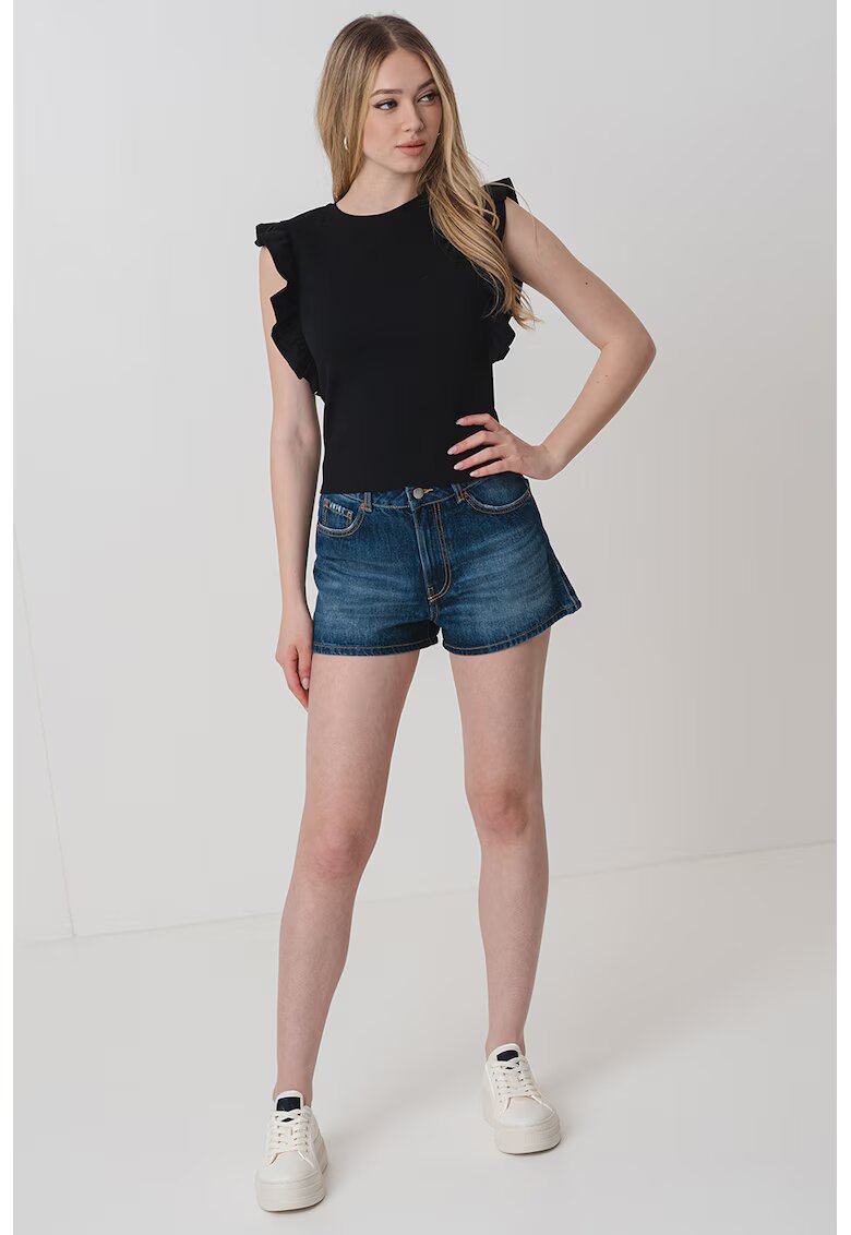 United Colors Of Benetton Bluza slim fit din amestec de bumbac - Negru
