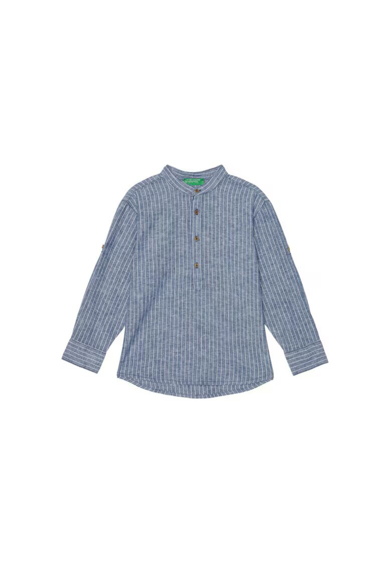 United Colors Of Benetton Camasa baieti 52VMCQ03V - In/Bumbac - Albastru - Albastru