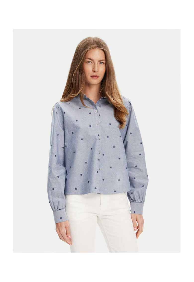 United Colors Of Benetton Camasa dama 5D51DQ0BF - Bumbac - Albastru - Albastru