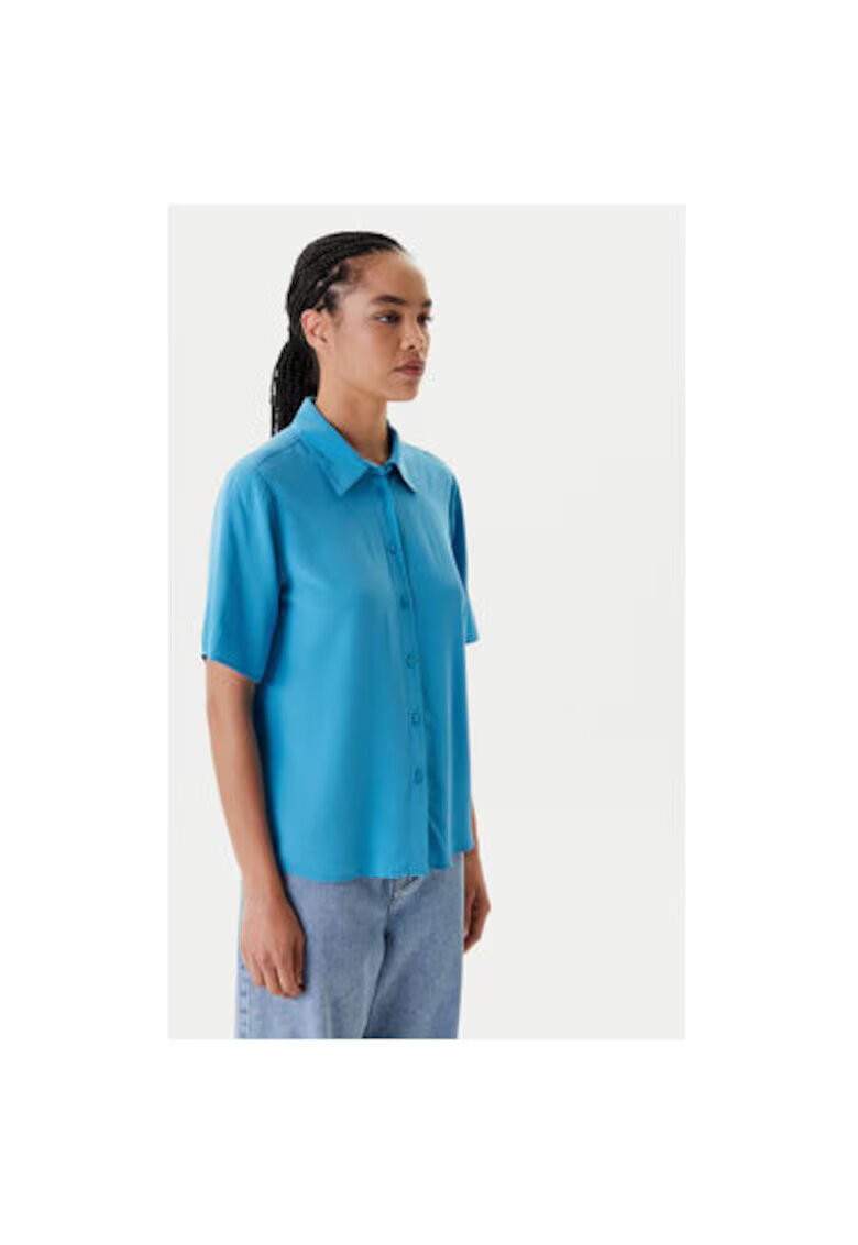 United Colors Of Benetton Camasa dama 5WPWDQ0B1 - Viscoza - Albastru - Albastru